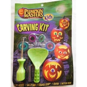 Pumpkin Masters Kids Carving Kit With Spooky Eyes! 8 Eye Inserts